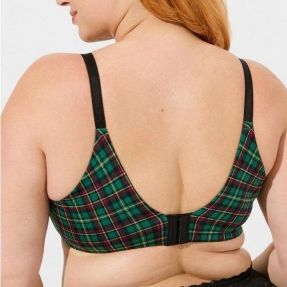 Torrid‎ Womens Plus Size 40D Plaid Dream Wire-Free Bra  Back hooks padded Cups - Picture 8 of 8